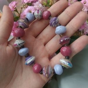 Handmade paper bead bracelet